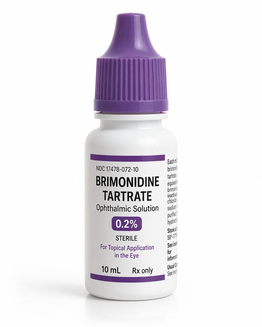 Brimonidine tartrate 0.2% eye drops for glaucoma