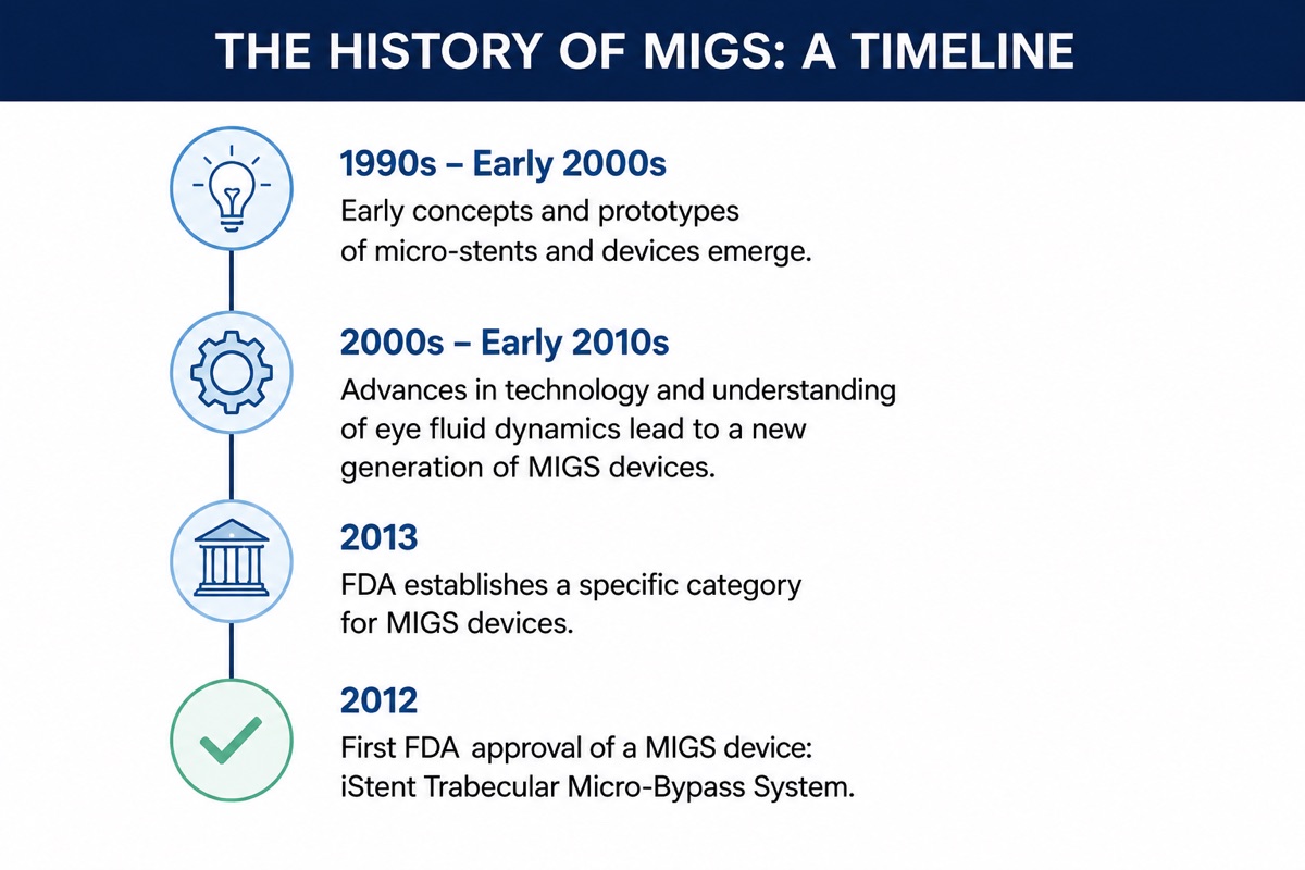 Timeline of the history of minimally invasive glaucoma surgery (MIGS)